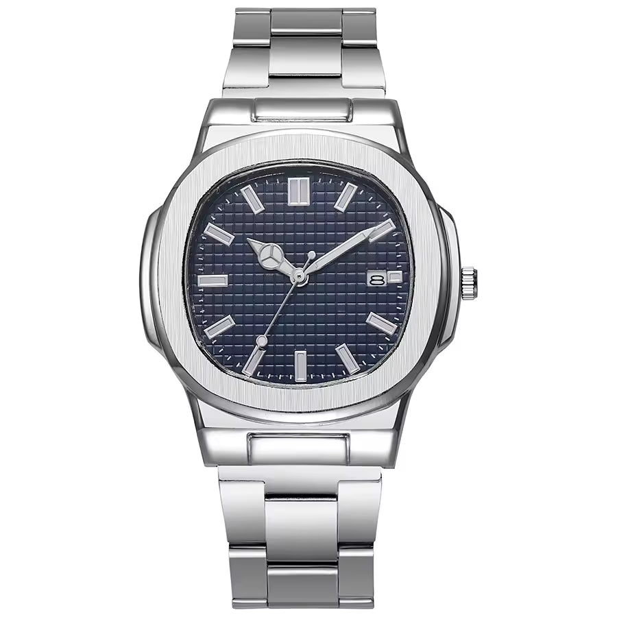 watch blue whit silver