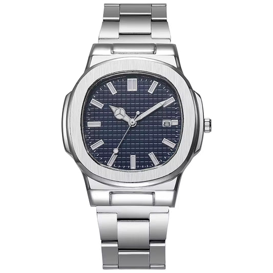 watch blue whit silver